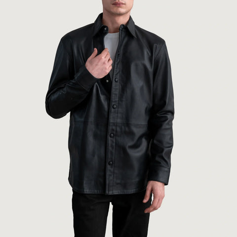 Haven Black Leather Shirt