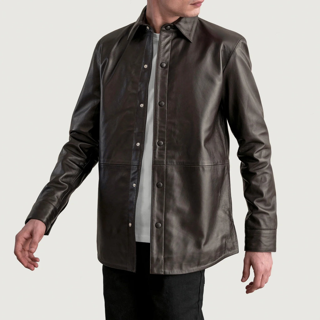 Haven Brown Leather Shirt
