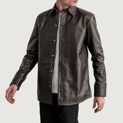 Haven Brown Leather Shirt