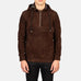 Kenton Hooded Mocha Suede Pullover Jacket