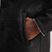 Kolby Distressed Black Leather Shearling Coat