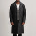 Kolby Distressed Black Leather Shearling Coat
