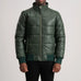 Lucas Green Leather Puffer Bomber Jacket