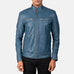 Mack Blue Leather Biker Jacket