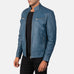 Mack Blue Leather Biker Jacket