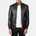 Moda Black Leather Bomber Jacket