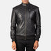Moda Black Leather Bomber Jacket