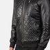 Moda Black Leather Bomber Jacket
