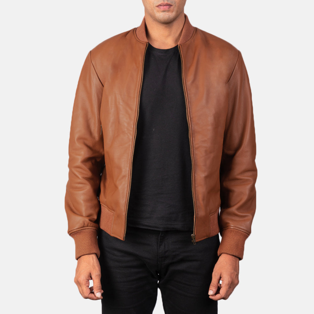 Shane Brown Leather Bomber Jacket SH86