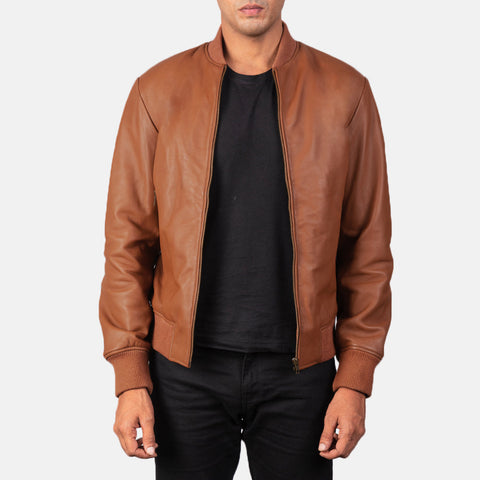 Shane Brown Leather Bomber Jacket SH86