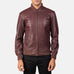 Shane Maroon Leather Bomber Jacket SH84