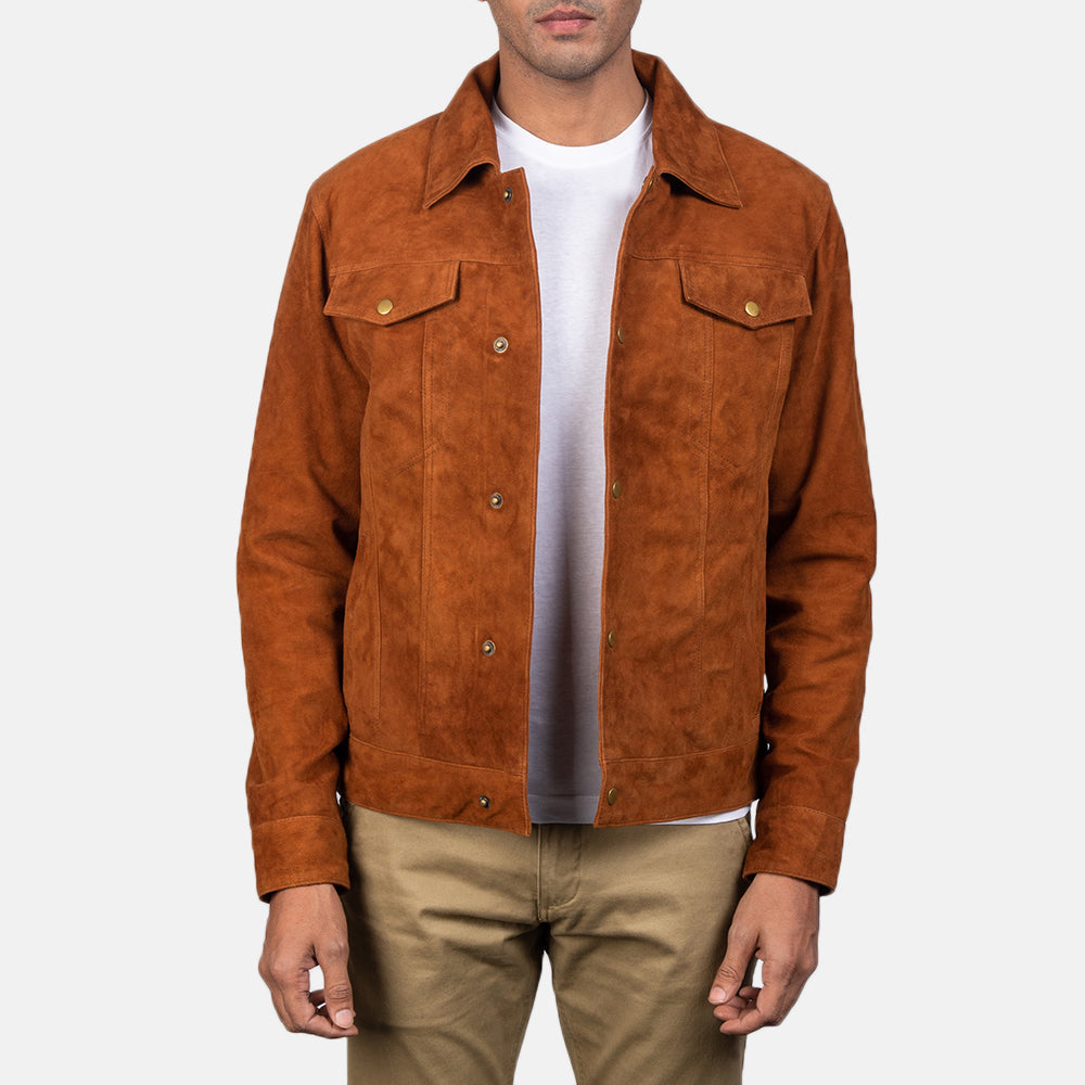Stallon Brown Suede Trucker Jacket SH76