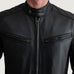 Sven Black Leather Bomber Jacket SH74