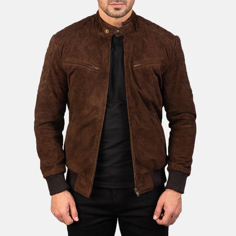 Sven Mocha Suede Bomber Jacket SH72
