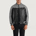 Terrance Black & Grey Leather Varsity Jacket SH68