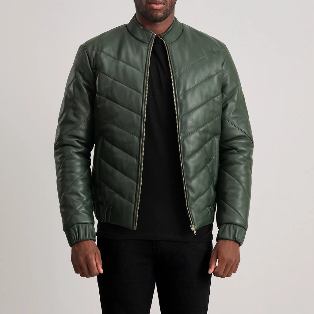Travis Green Leather Puffer Jacket SH57
