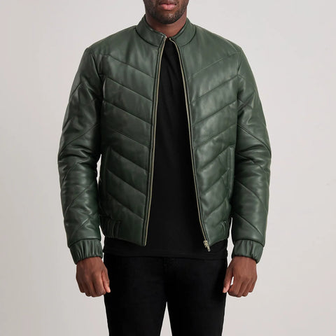 Travis Green Leather Puffer Jacket SH57