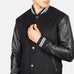 Vaxton Black Striped Hybrid Varsity Jacket SH46
