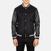 Vaxton Black Striped Hybrid Varsity Jacket SH46