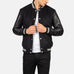 Vaxton Black Striped Hybrid Varsity Jacket SH46