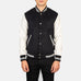 Vaxton Black & White Hybrid Varsity Jacket SH48