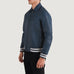 Walton Blue Leather Varsity Jacket SH36