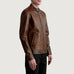 Zen Distressed Brown Leather Biker Jacket SH05