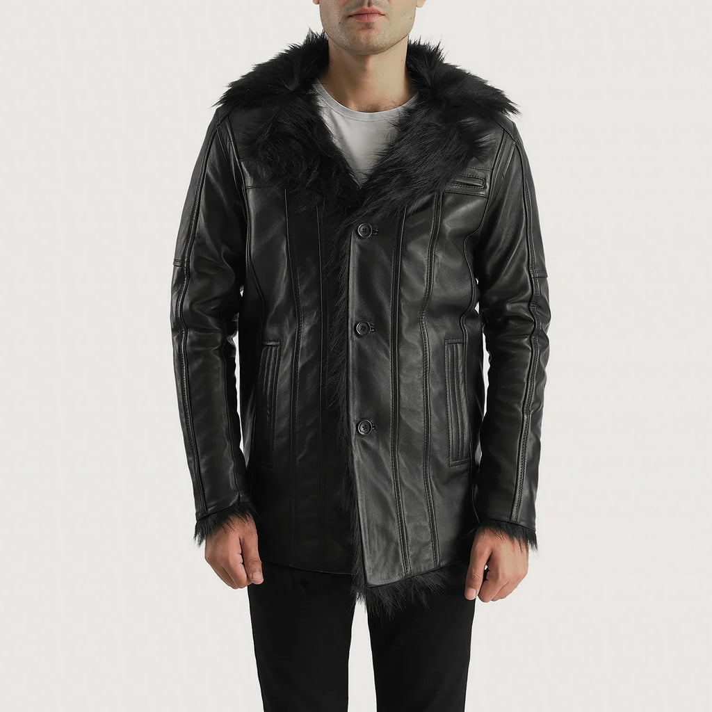[FS] Furcliff Black Leather Coat