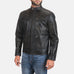 Rustic Black Leather Biker Jacket SH100