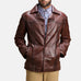 Vincent Alley Brown Leather Jacket SH44