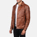 Waffle Brown Leather Jacket SH40