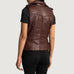 Rhonda Maroon Leather Biker Vest SH562