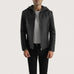 Spratt Black Hooded Leather Jacket SH78