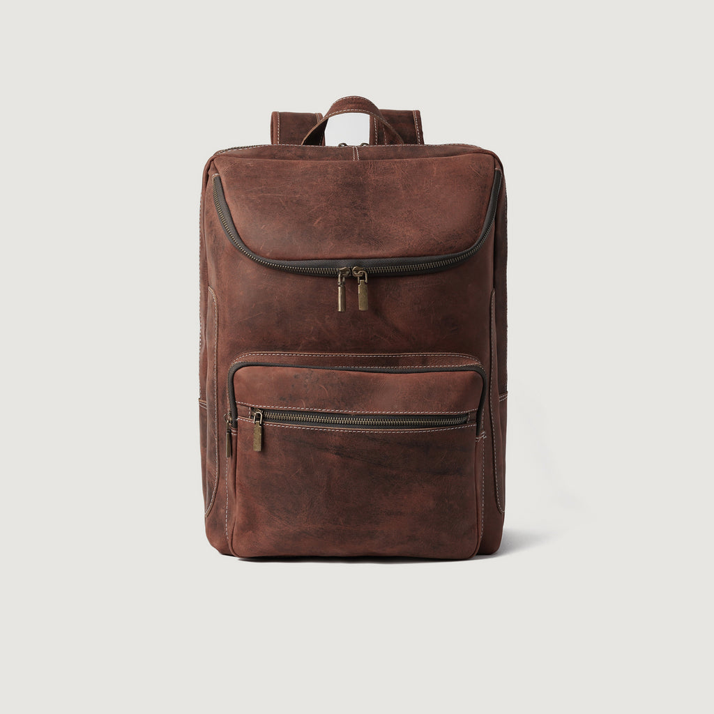 The Bedford Vintage Distressed Brown Leather Backpack