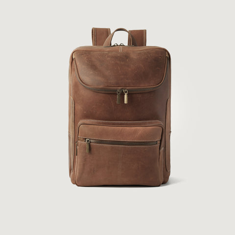 The Bedford Vintage Distressed Brown Leather Backpack