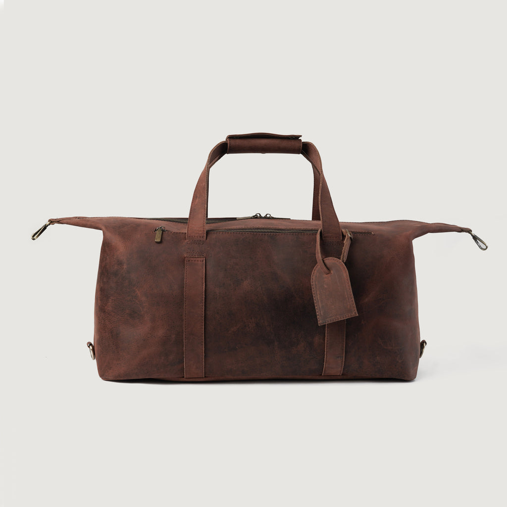 The Dale Duffle Vintage Distressed Brown Leather