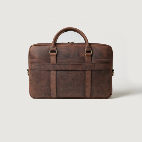 The Preston Vintage Distressed Brown Leather