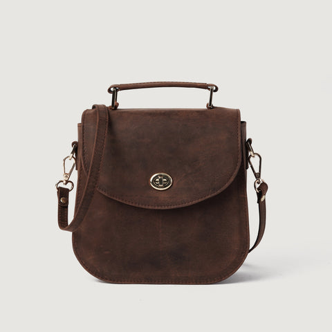 The Sandra Vintage Distressed Brown Leather