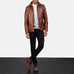 Waffle Brown Leather Jacket SH40