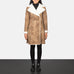 Amie Distressed Brown Double Breasted Shearling Coat SH636