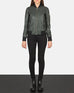 Ava Ma-1 Green Leather Bomber Jacket SH633