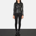 Flashback Black Leather Biker Jacket SH602