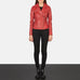 Flashback Red Leather Biker Jacket SH598