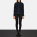 Kelsee Navy Blue Suede Biker Jacket SH589