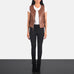 Vanda Brown Leather Biker Vest SH520