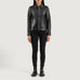 Vixen Black Classic Collar Leather Jacket SH518