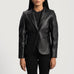 Cora Quilted Black Leather Blazer SH619