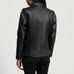 Cora Quilted Black Leather Blazer SH619