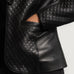 Cora Quilted Black Leather Blazer SH619