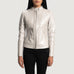 Ice Maiden Silver Quilted Leather Biker Jacket SH596